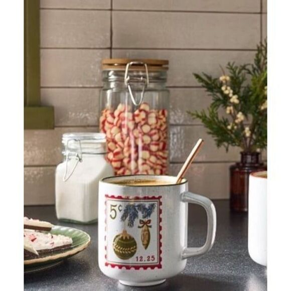 Hearth & Hand Magnolia Christmas Stamp Stoneware Coffee Mug - Picture 2 of 6